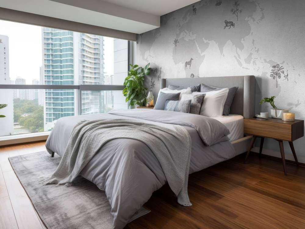 Verdenskart skisse grå